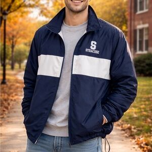 Charles River Apparel Men's Navy and White Windbreaker Syracuse College